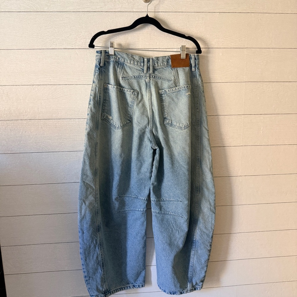We The Free Good Luck Mid Rise Barrel Jeans in Barnyard Blue Size 29 - Picture 9 of 10
